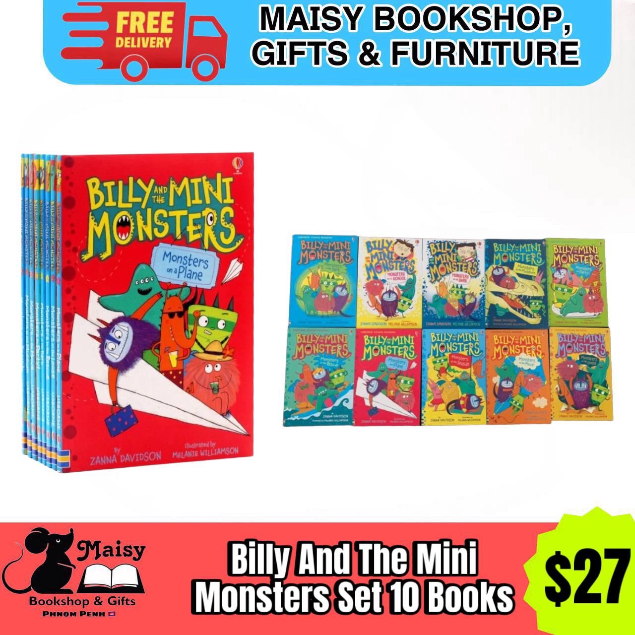 Billy and the mini monster set 10 books | Maisy Bookshop, Gifts