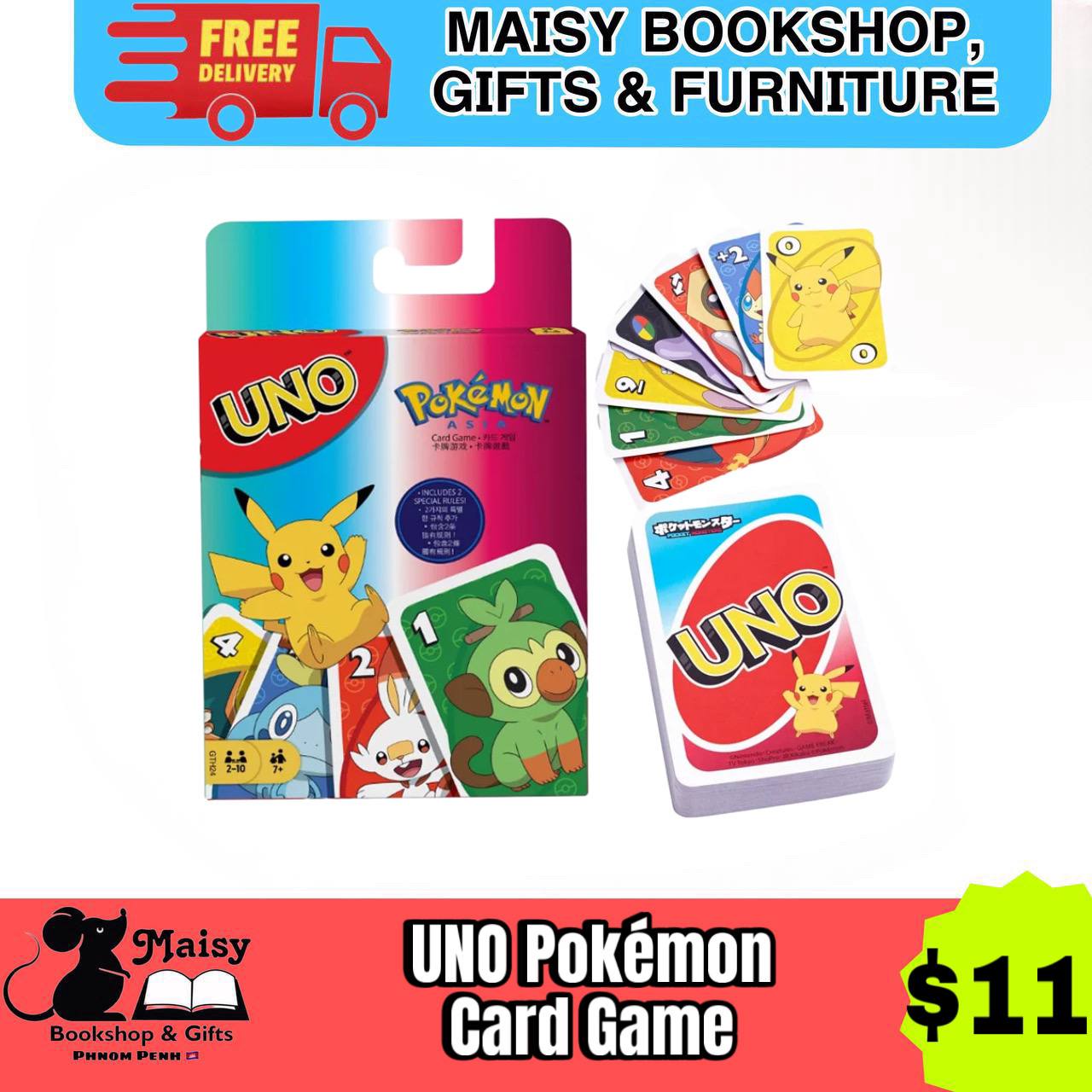 UNO - Pokmon Card Game | Maisy Bookshop, Gifts & Customized furniture